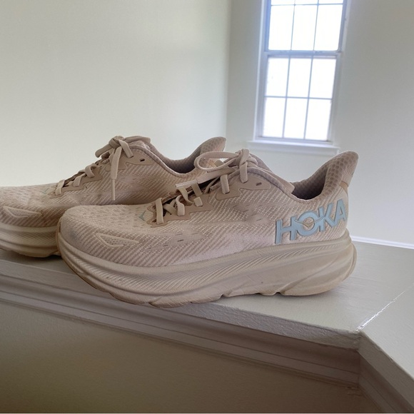 Hoka Cream Athletic Shoes - Picture 1 of 9